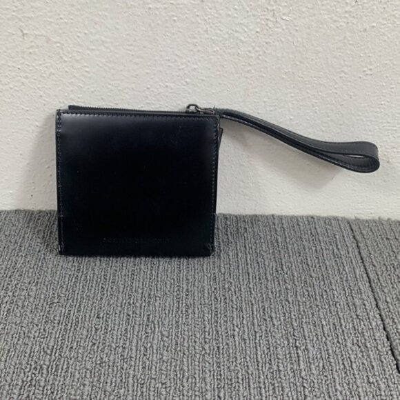 30 Studio Maggio Wallet Womens Small Black Blue Leather Snap Clutch Zip Wristlet - Picture 3 of 14